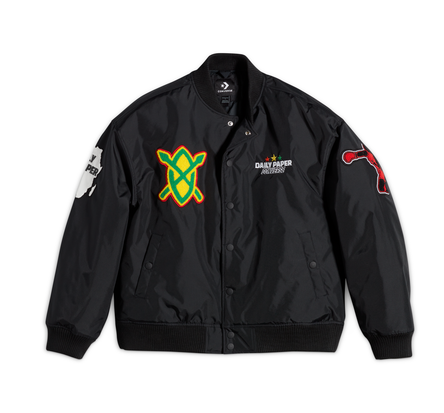 DAILY PAPER X CONVERSE STADIUM JACKET - CONVERSE BLACK
