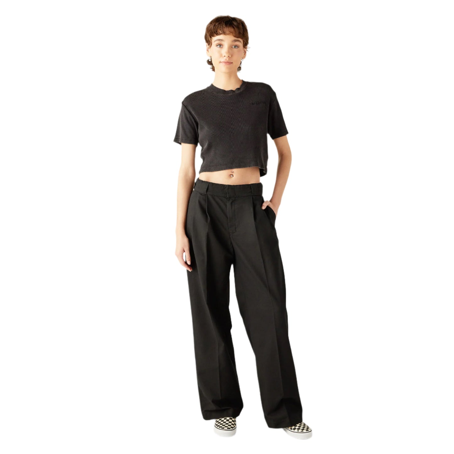 PLENTYWOOD CROPPED T-SHIRT - BLACK