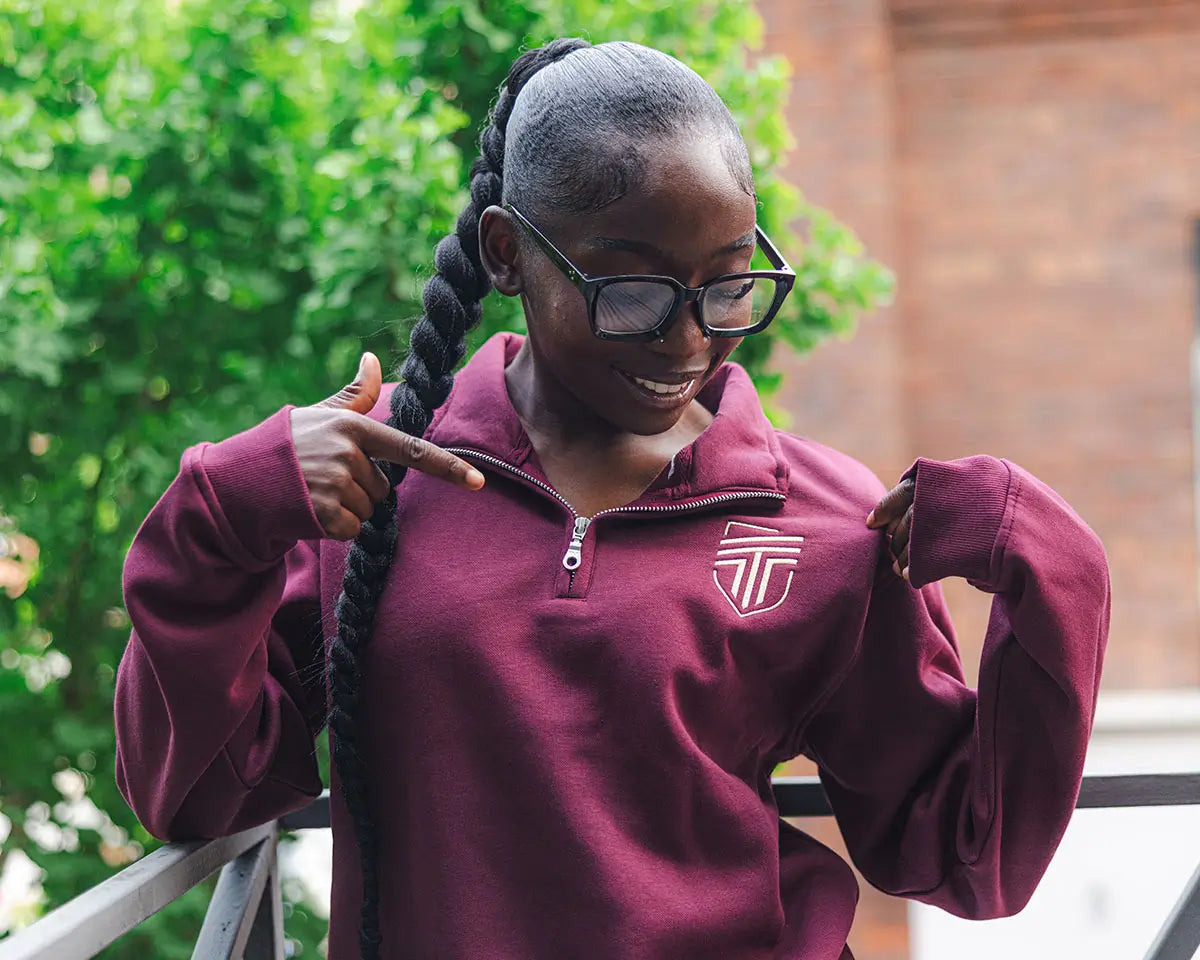 AFC Toronto Unisex Quarter Zip Sweatshirt - Mighty Maroon