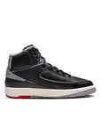 JORDAN 2 RETRO "BLACK CEMENT" (GS) - BLACK/CEMENT GREY/FIRE RED-SAIL
