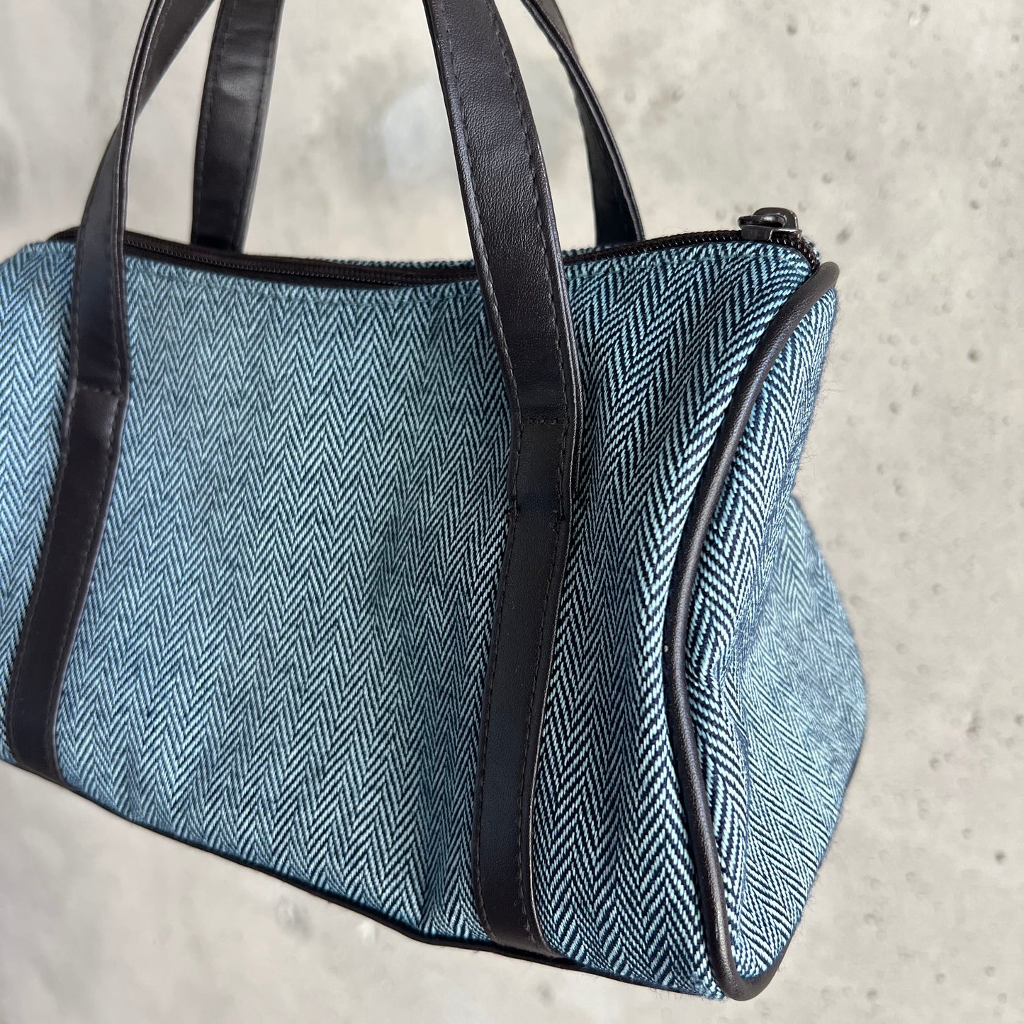 vintage denim herringbone mini purse