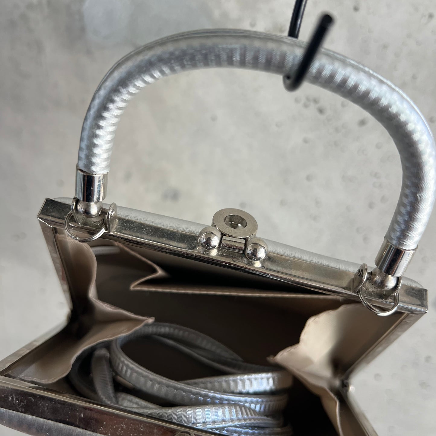 vintage chrome mini purse