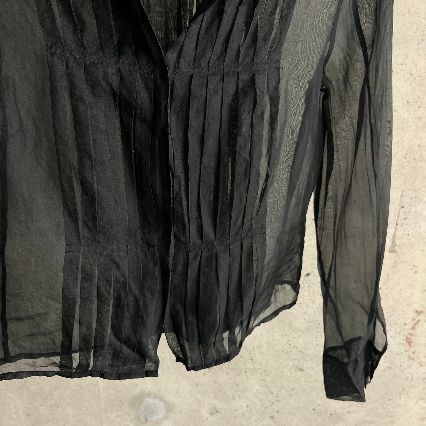 vintage silk sheer button up