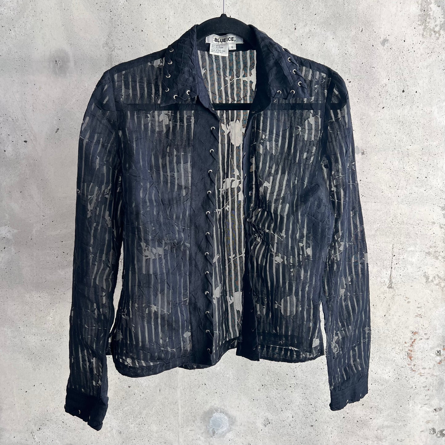 vintage sheer lace up top