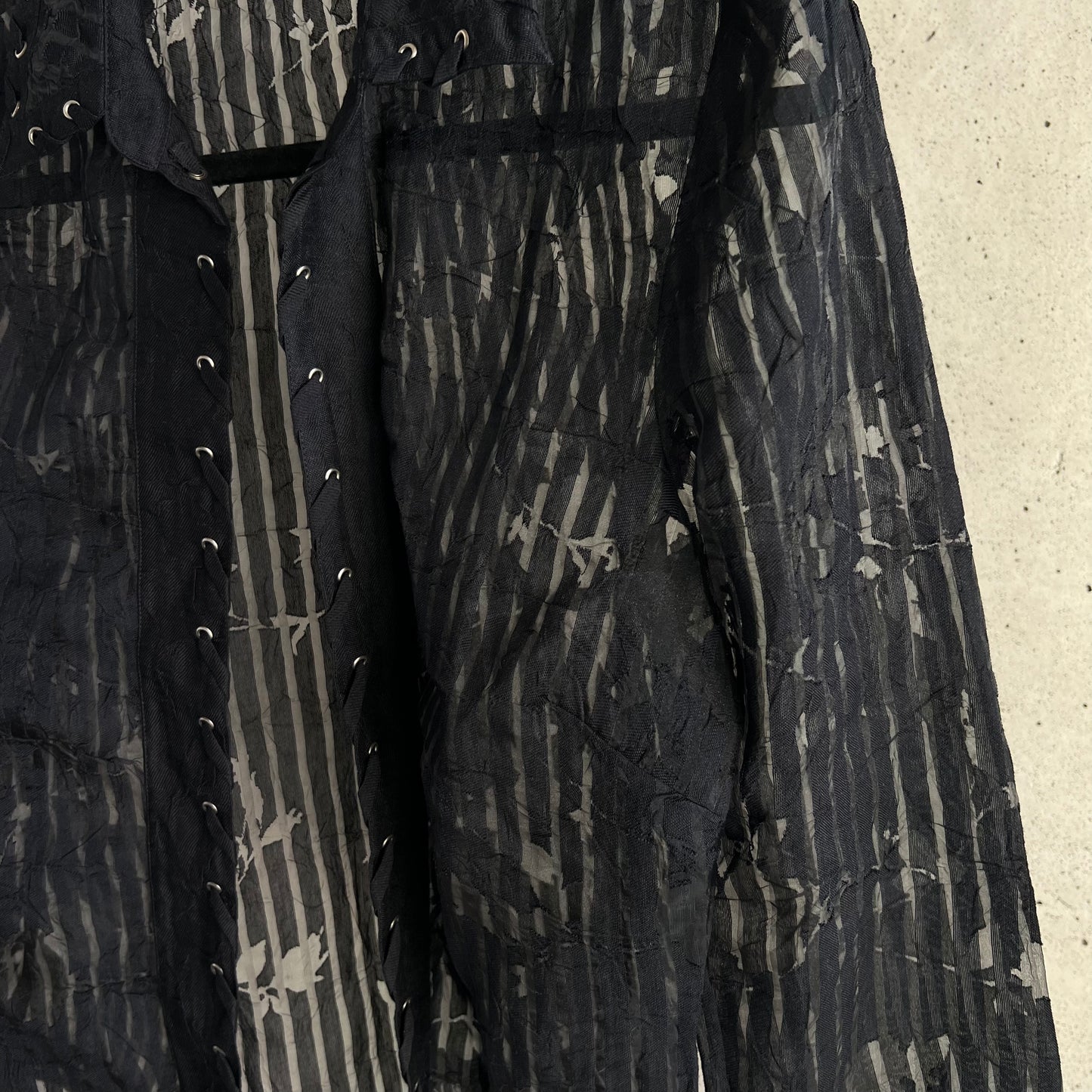 vintage sheer lace up top