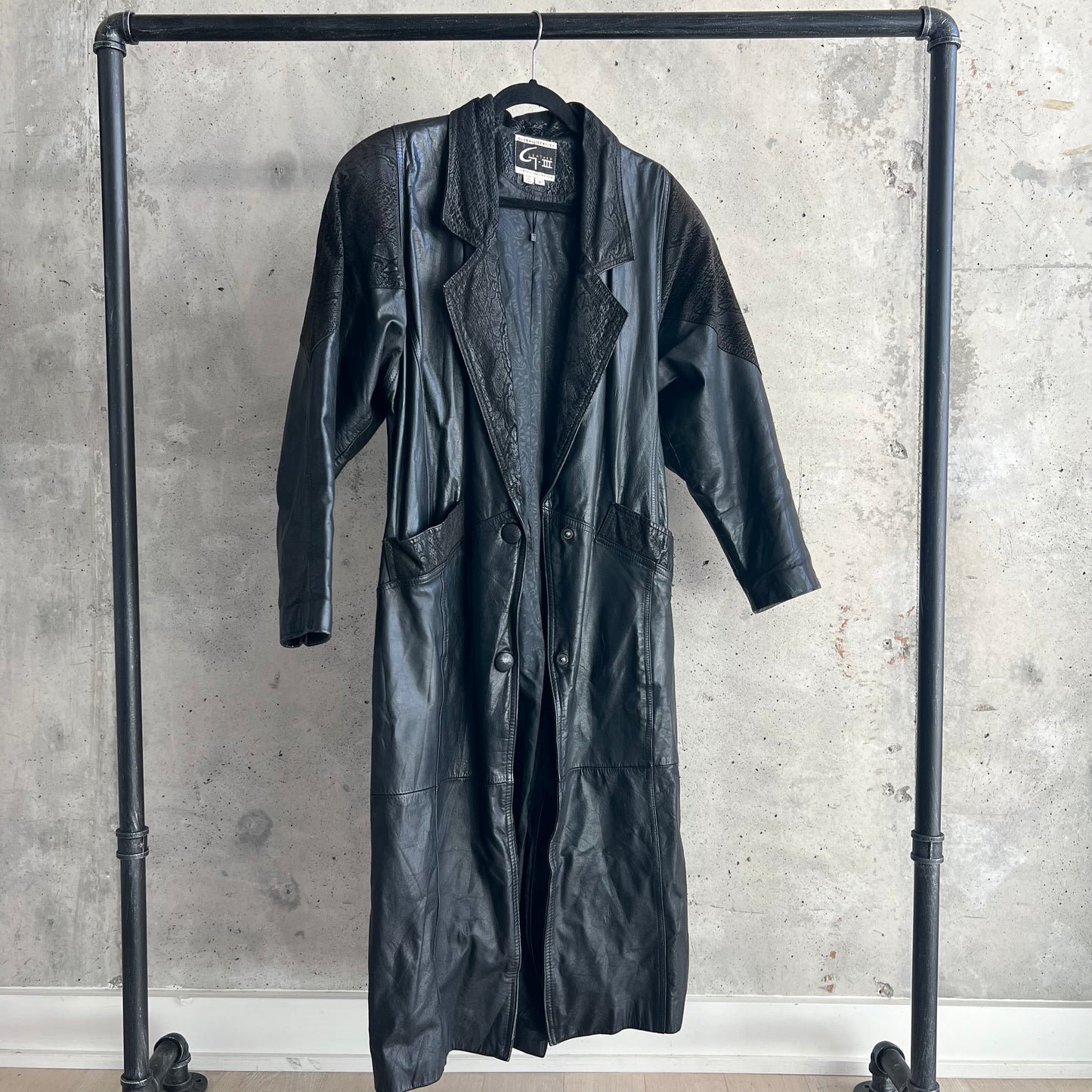 vintage 80s leather trench