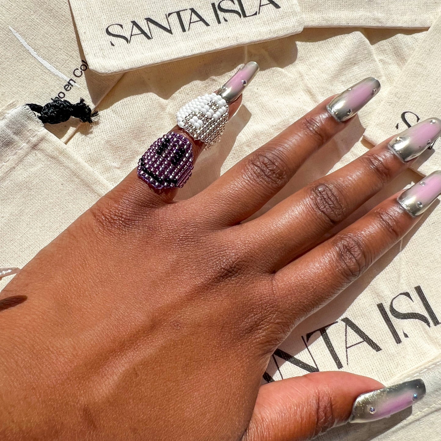 Pinky Smiley BB Ring - Purple