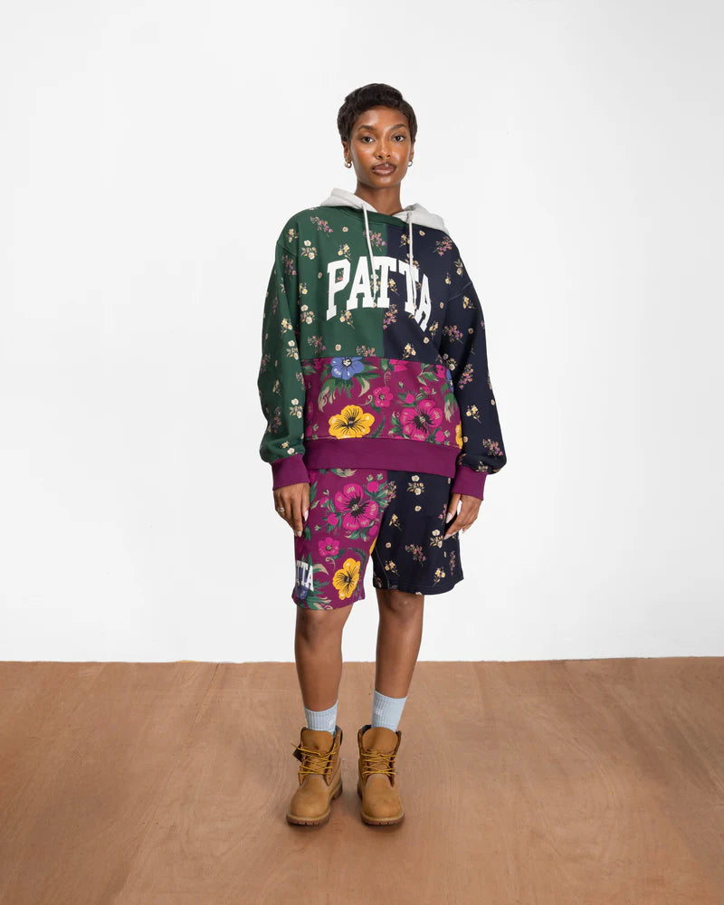Patta Floral Patchwork Hooded Sweater - Multi
