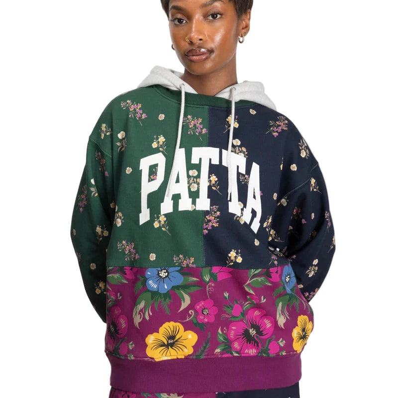 Patta Floral Patchwork Hooded Sweater - Multi