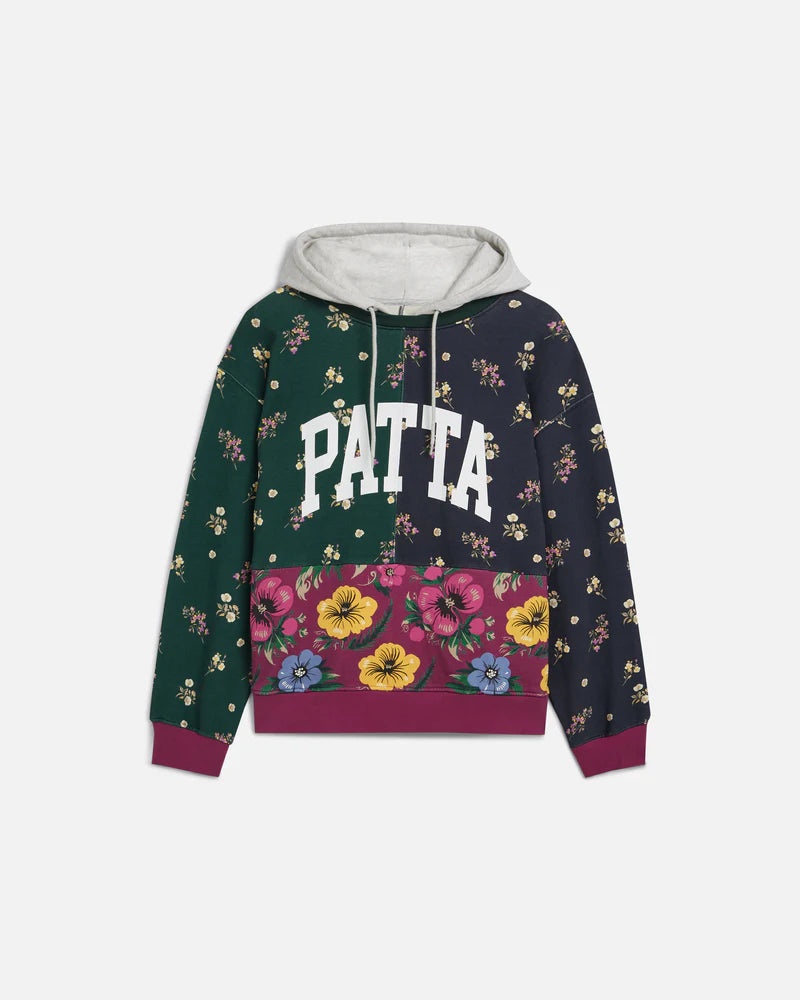 Patta Floral Patchwork Hooded Sweater - Multi