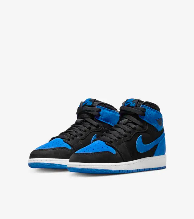 JORDAN 1 HIGH OG &#39;ROYAL REIMAGINED&#39; (GS) - BLACK/ROYAL BLUE/WHITE/ROYAL BLUE