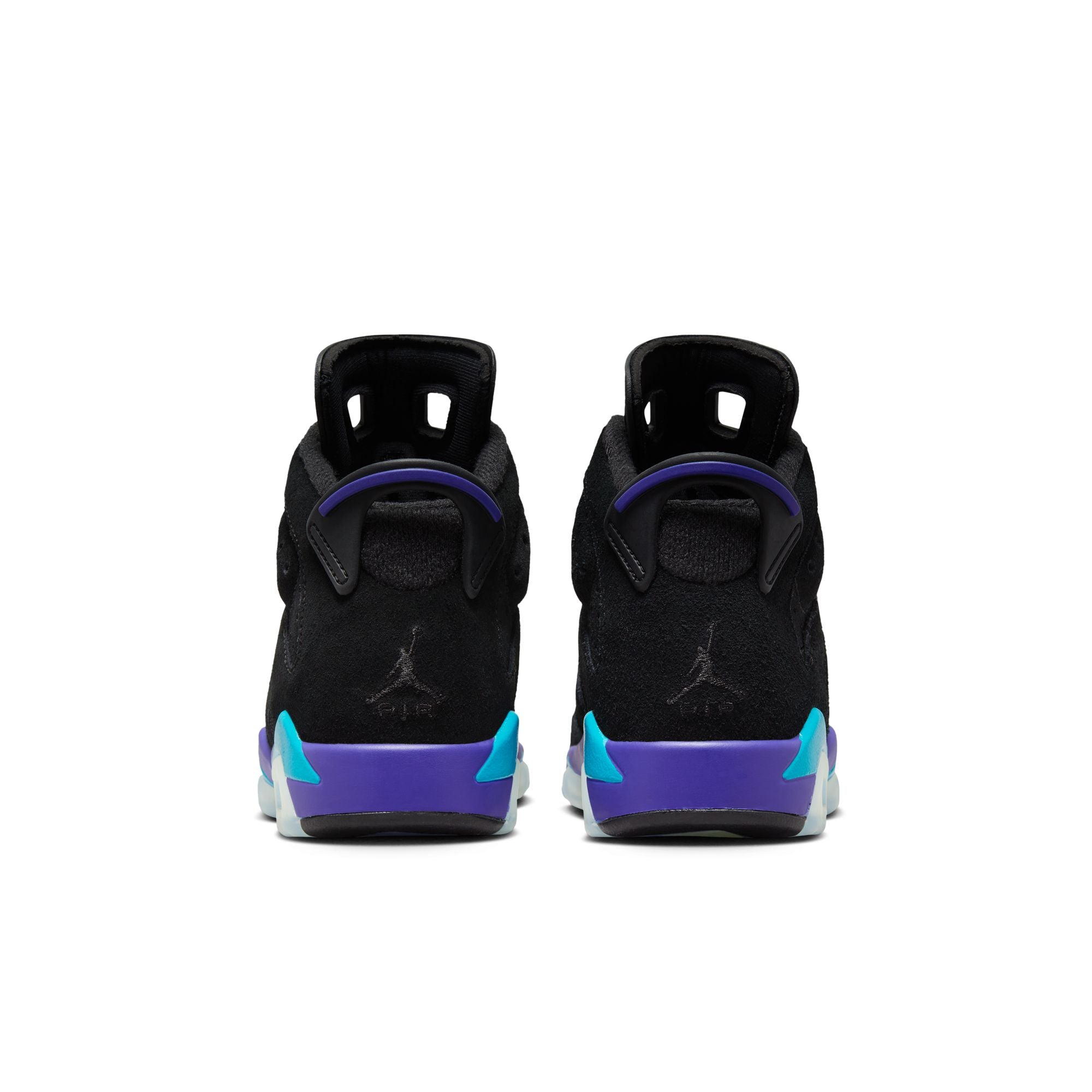 JORDAN 6 RETRO &#39;AQUA&#39; (GS)- BLACK/BRIGHT CONCORD/AQUATONE