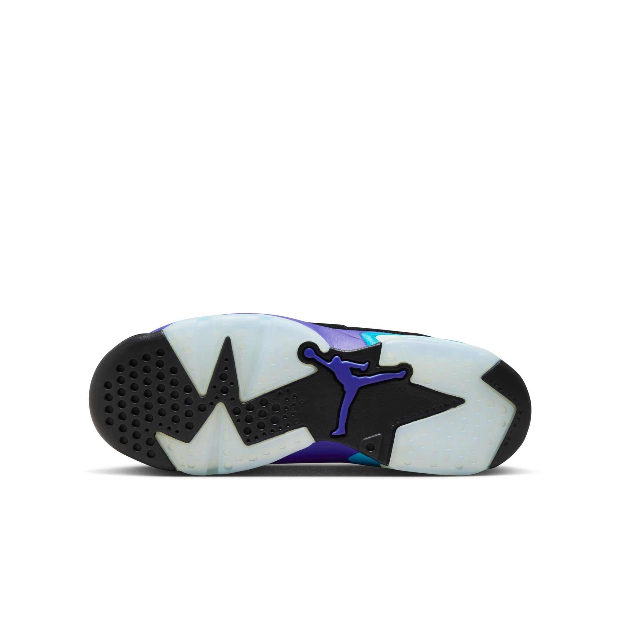 JORDAN 6 RETRO &#39;AQUA&#39; (GS)- BLACK/BRIGHT CONCORD/AQUATONE