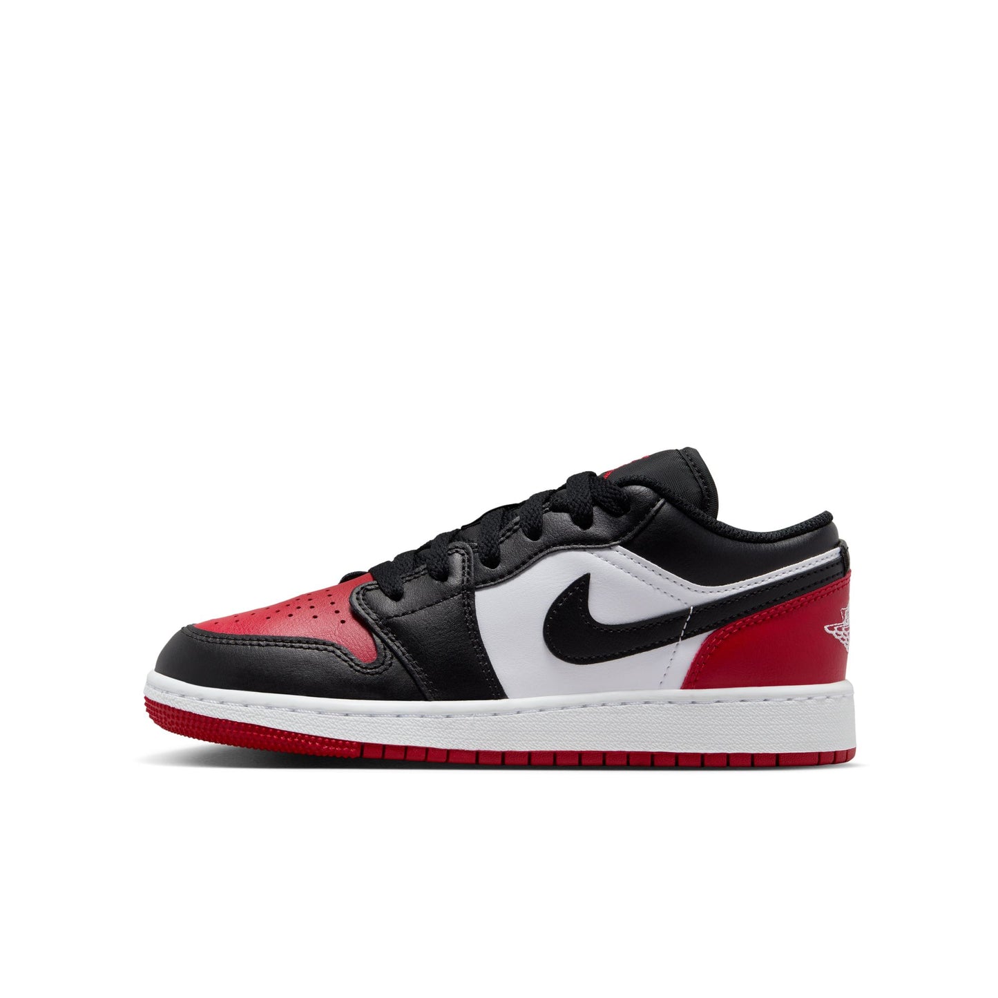 Jordan 1 Low  (GS) 'Bred Toe' - White/Black/Varsity Red/White