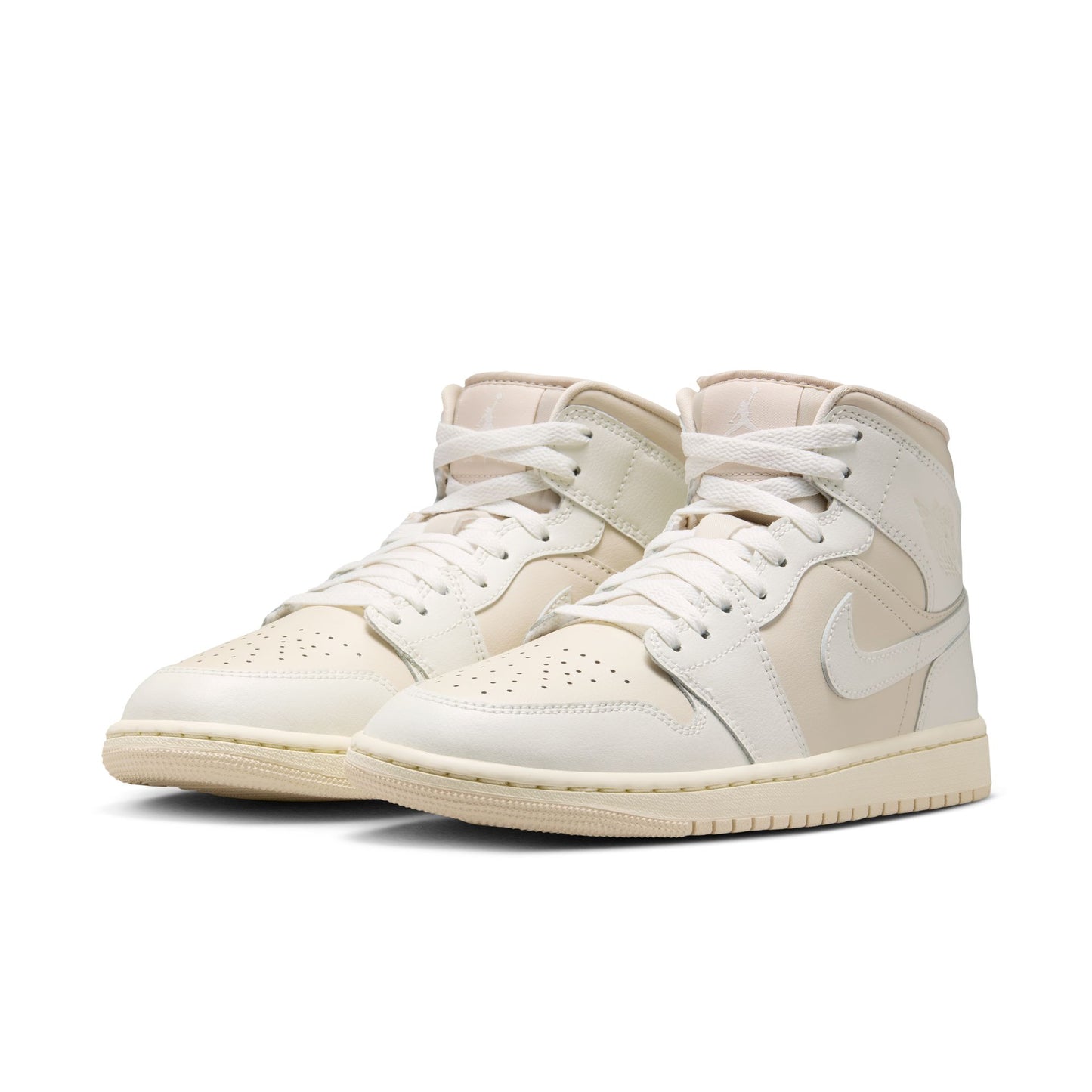 JORDAN 1 MID 'WHITE/LIGHT TAN' - LEGEND LT BROWN/SAIL/MUSLIN