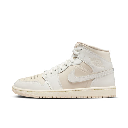 JORDAN 1 MID 'WHITE/LIGHT TAN' - LEGEND LT BROWN/SAIL/MUSLIN