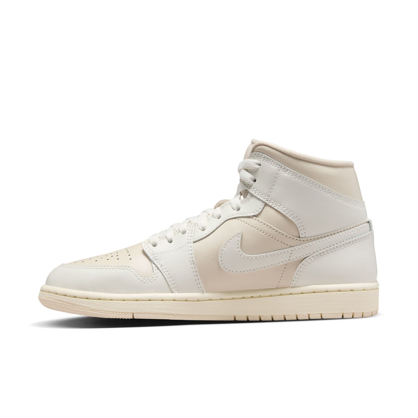 JORDAN 1 MID 'WHITE/LIGHT TAN' - LEGEND LT BROWN/SAIL/MUSLIN