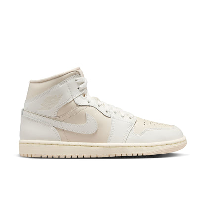 JORDAN 1 MID 'WHITE/LIGHT TAN' - LEGEND LT BROWN/SAIL/MUSLIN