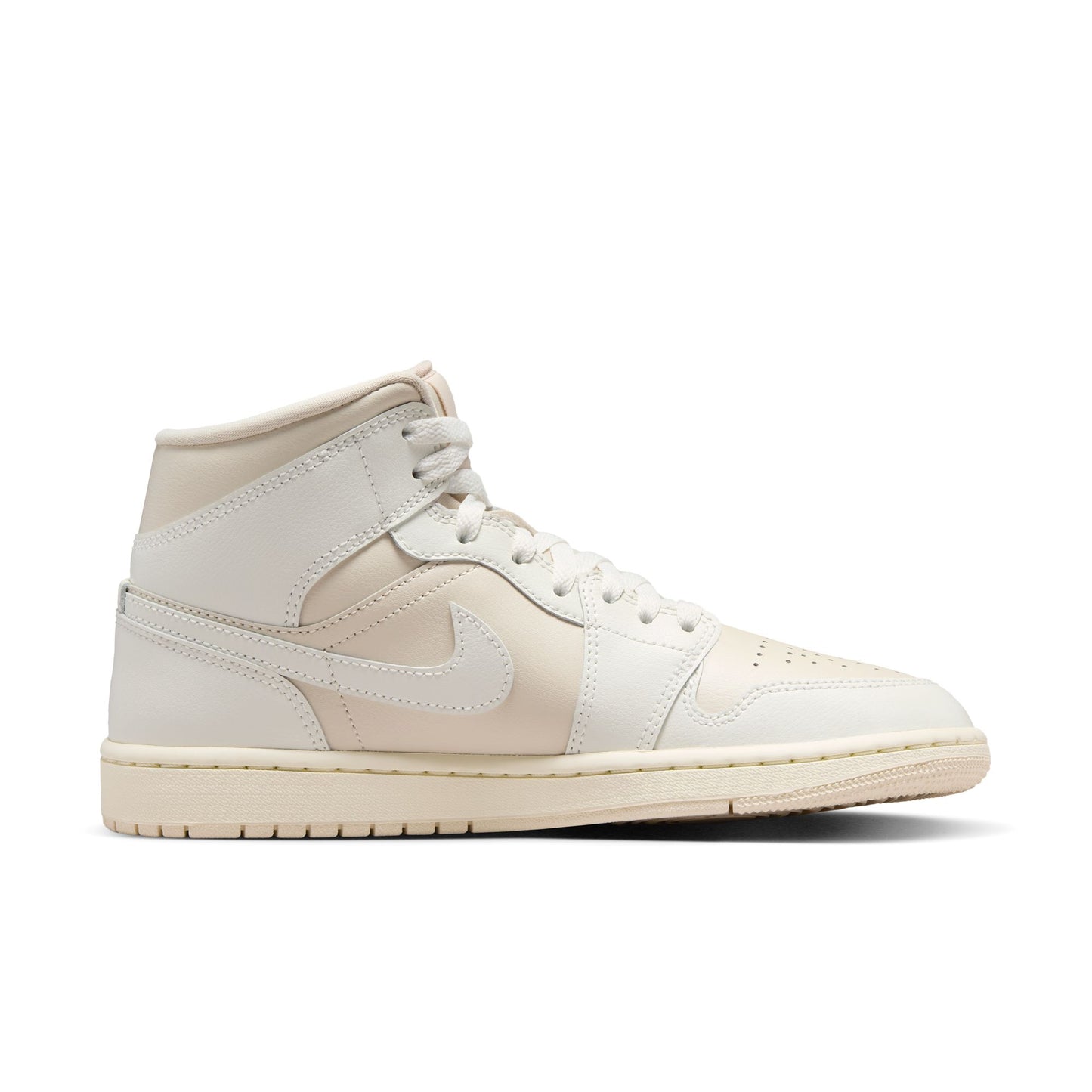 JORDAN 1 MID 'WHITE/LIGHT TAN' - LEGEND LT BROWN/SAIL/MUSLIN