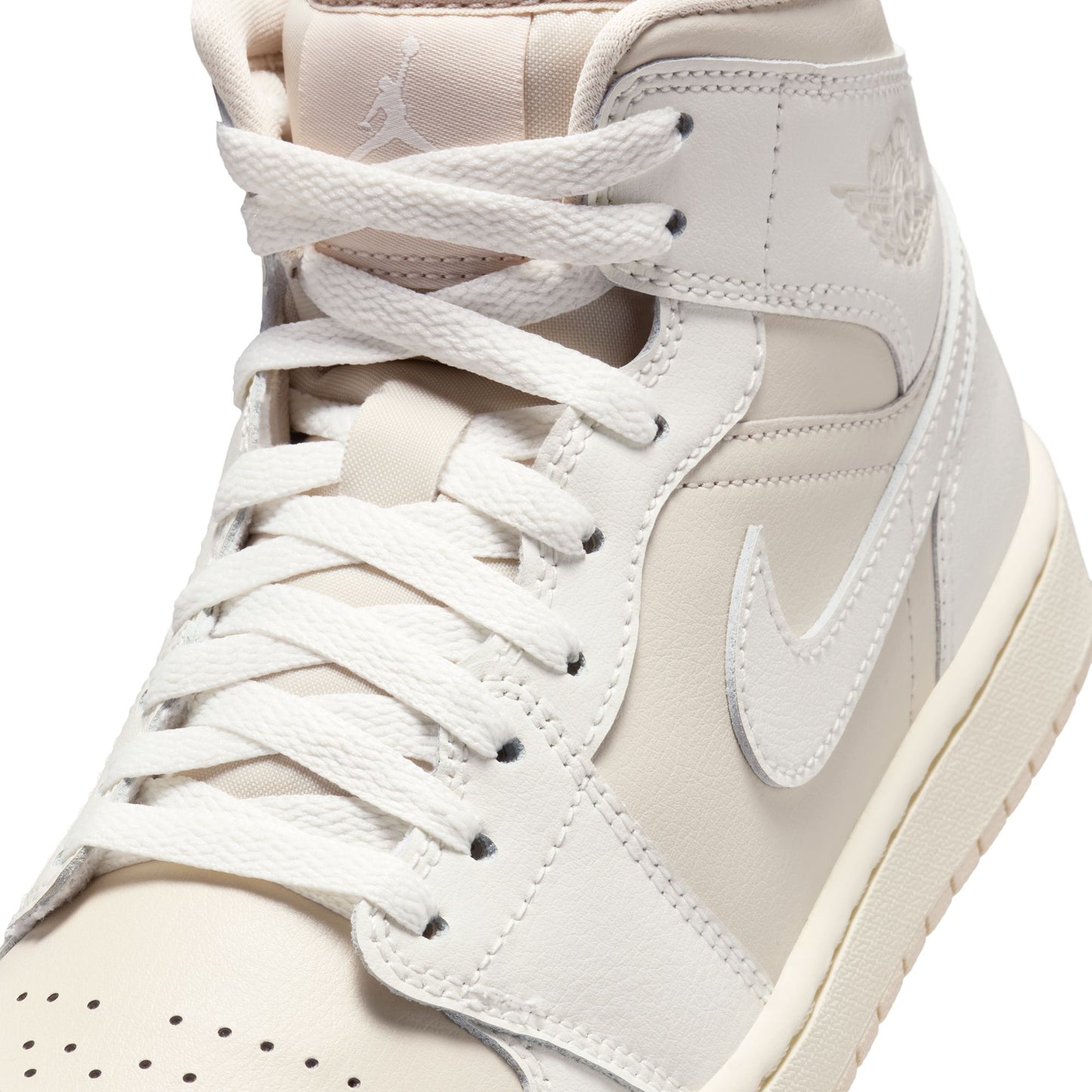 JORDAN 1 MID 'WHITE/LIGHT TAN' - LEGEND LT BROWN/SAIL/MUSLIN