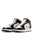 JORDAN 1 MID SE 'BLACK GOLD' (GS) - BLACK/METALLIC GOLD/WHITE