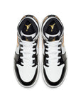 JORDAN 1 MID SE 'BLACK GOLD' (GS) - BLACK/METALLIC GOLD/WHITE