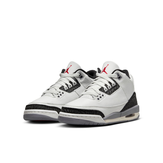 JORDAN 3 RETRO 'CEMENT GREY' (GS) - SUMMIT WHITE/FIRE RED/CEMENT GREY/BLACK