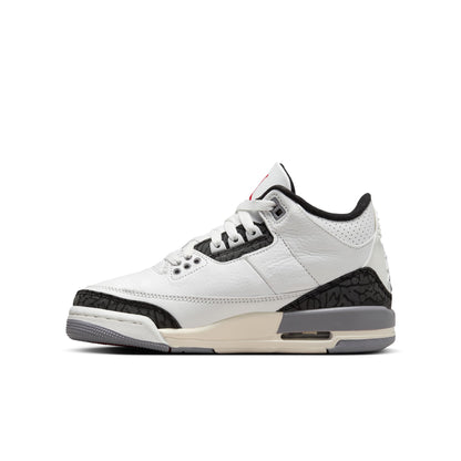 JORDAN 3 RETRO 'CEMENT GREY' (GS) - SUMMIT WHITE/FIRE RED/CEMENT GREY/BLACK