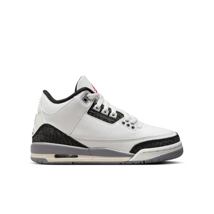 JORDAN 3 RETRO 'CEMENT GREY' (GS) - SUMMIT WHITE/FIRE RED/CEMENT GREY/BLACK