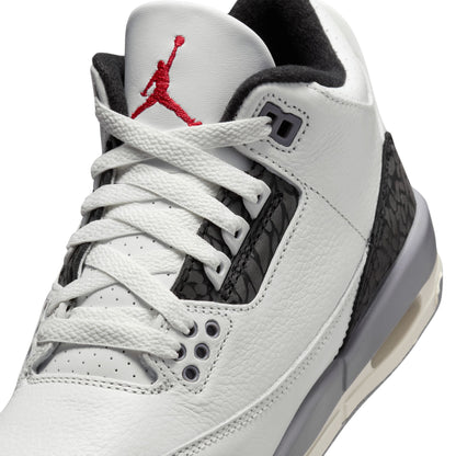 JORDAN 3 RETRO 'CEMENT GREY' (GS) - SUMMIT WHITE/FIRE RED/CEMENT GREY/BLACK