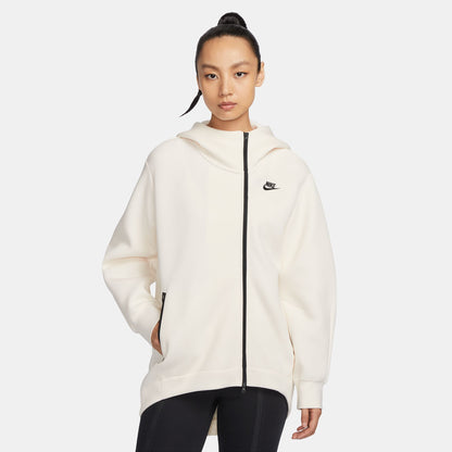 NSW TECH FLEECE Oversized Full-Zip Hoodie Cape - PALE IVORY/BLACK