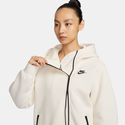 NSW TECH FLEECE Oversized Full-Zip Hoodie Cape - PALE IVORY/BLACK