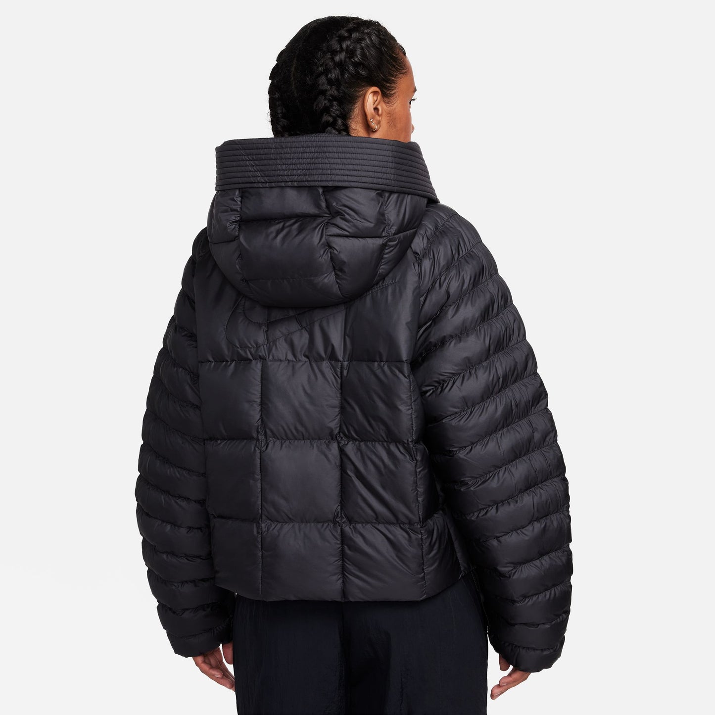 NSW SWOOSH PUFFER PRIMALOFT® JACKET - BLACK/WHITE