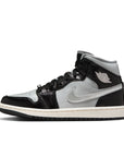 JORDAN 1 MID SE - BLACK/METALLIC SILVER/LT SMOKE GREY/SAIL