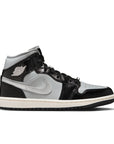 JORDAN 1 MID SE - BLACK/METALLIC SILVER/LT SMOKE GREY/SAIL