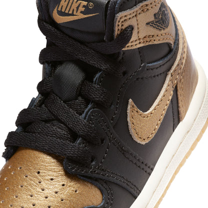 JORDAN 1 RETRO HIGH OG 'BLACK AND GOLD' (TD) - BLACK/METALLIC GOLD/SAIL