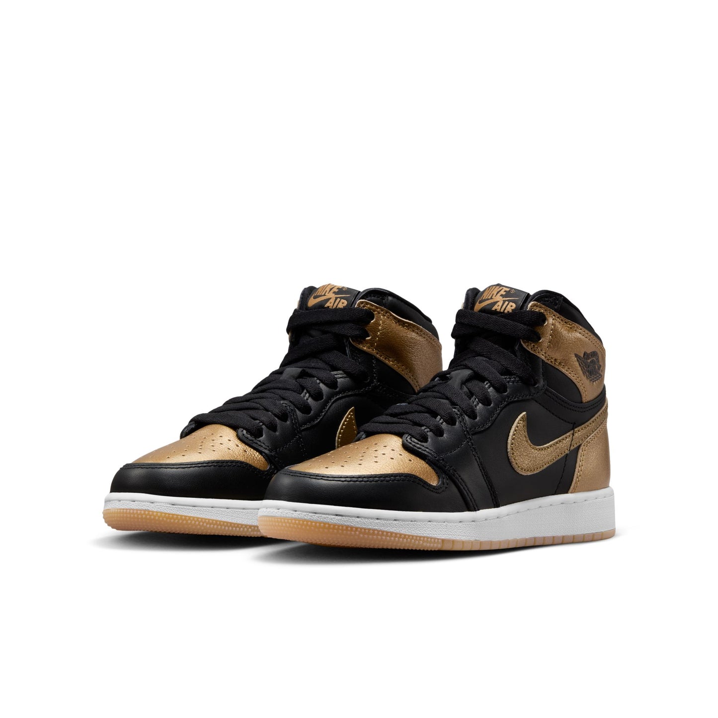 JORDAN 1 HIGH OG 'BLACK AND GOLD' (GS) - BLACK/METALLIC GOLD/SAIL