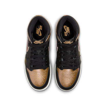 JORDAN 1 HIGH OG 'BLACK AND GOLD' (GS) - BLACK/METALLIC GOLD/SAIL