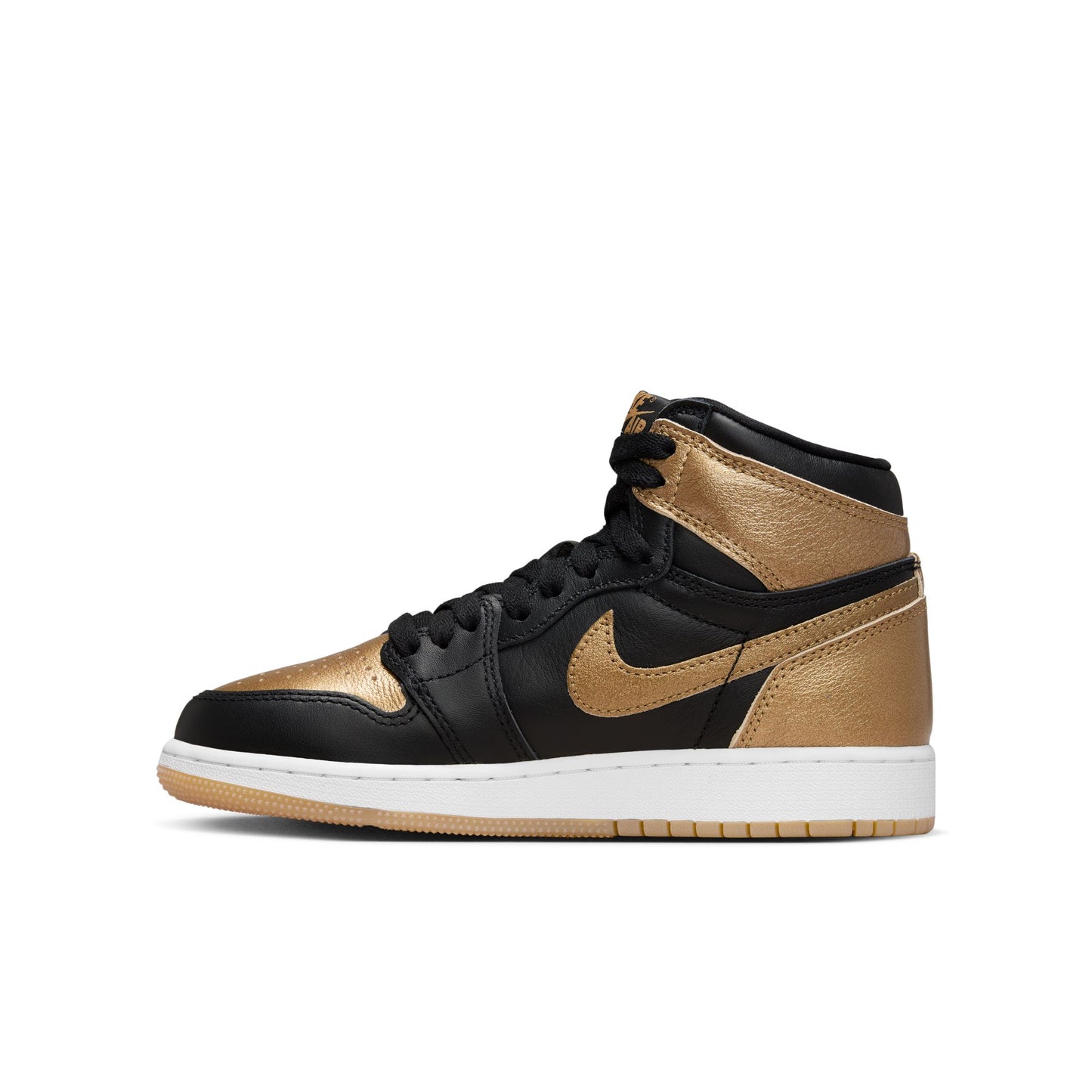 JORDAN 1 HIGH OG 'BLACK AND GOLD' (GS) - BLACK/METALLIC GOLD/SAIL