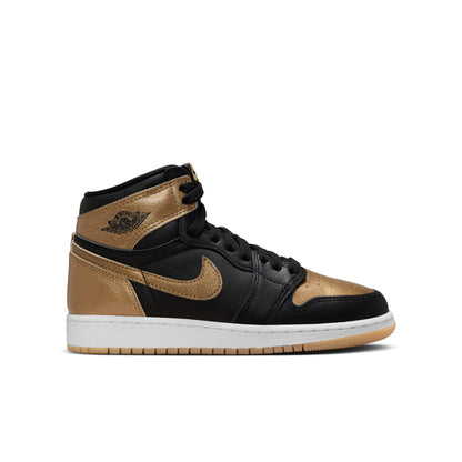 JORDAN 1 HIGH OG 'BLACK AND GOLD' (GS) - BLACK/METALLIC GOLD/SAIL