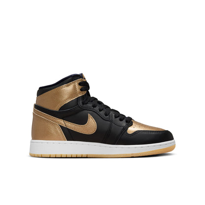 JORDAN 1 HIGH OG 'BLACK AND GOLD' (GS) - BLACK/METALLIC GOLD/SAIL