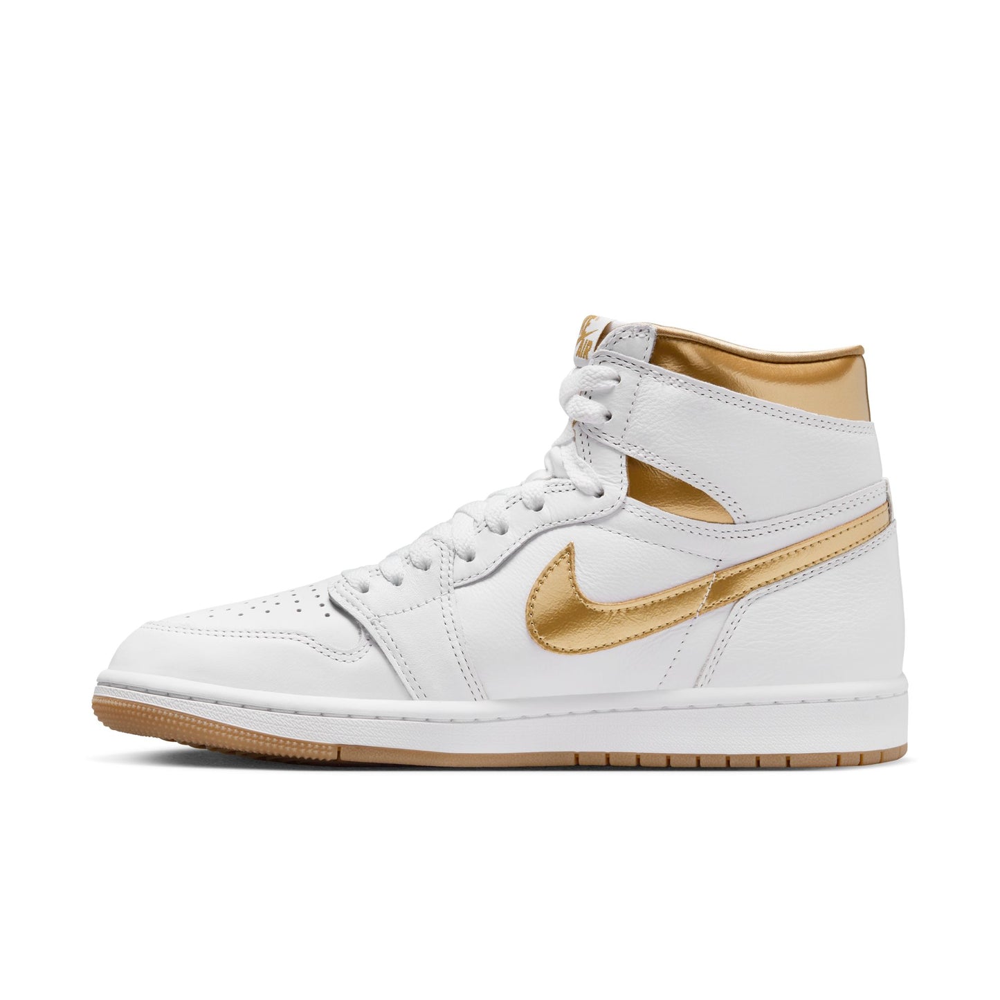 JORDAN 1 RETRO HIGH OG 'WHITE AND GOLD' - WHITE/METALLIC GOLD/GUM LIGHT BROWN