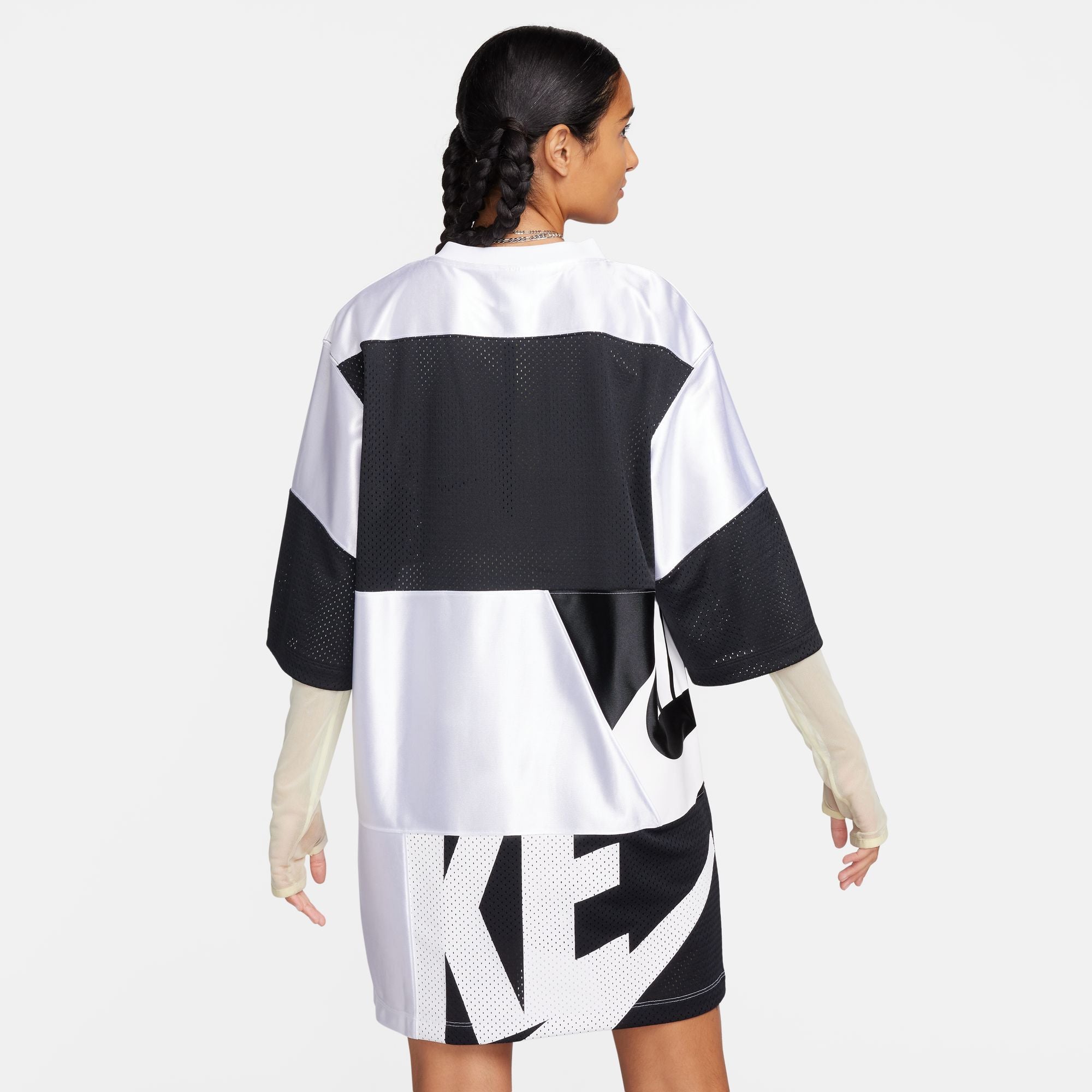 NSW JERSEY DRESS - WHITE/BLACK/WHITE