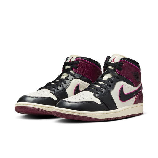 JORDAN 1 MID SE 'BORDEAUX' - SAIL/BLACK/ACTIVE PINK/BORDEAUX