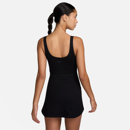 NIKE ONE DRI-FIT CAPSULE DRESS - BLACK/LT OREWOOD BRN/COOL GREY