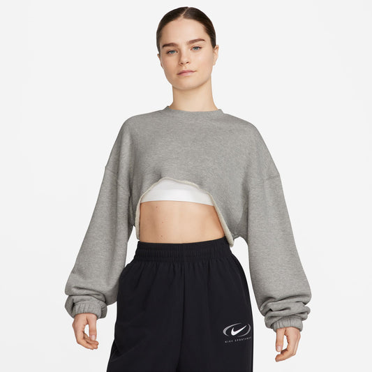 Women's Oversized French Terry Shrug - Dark Grey Heather/Black