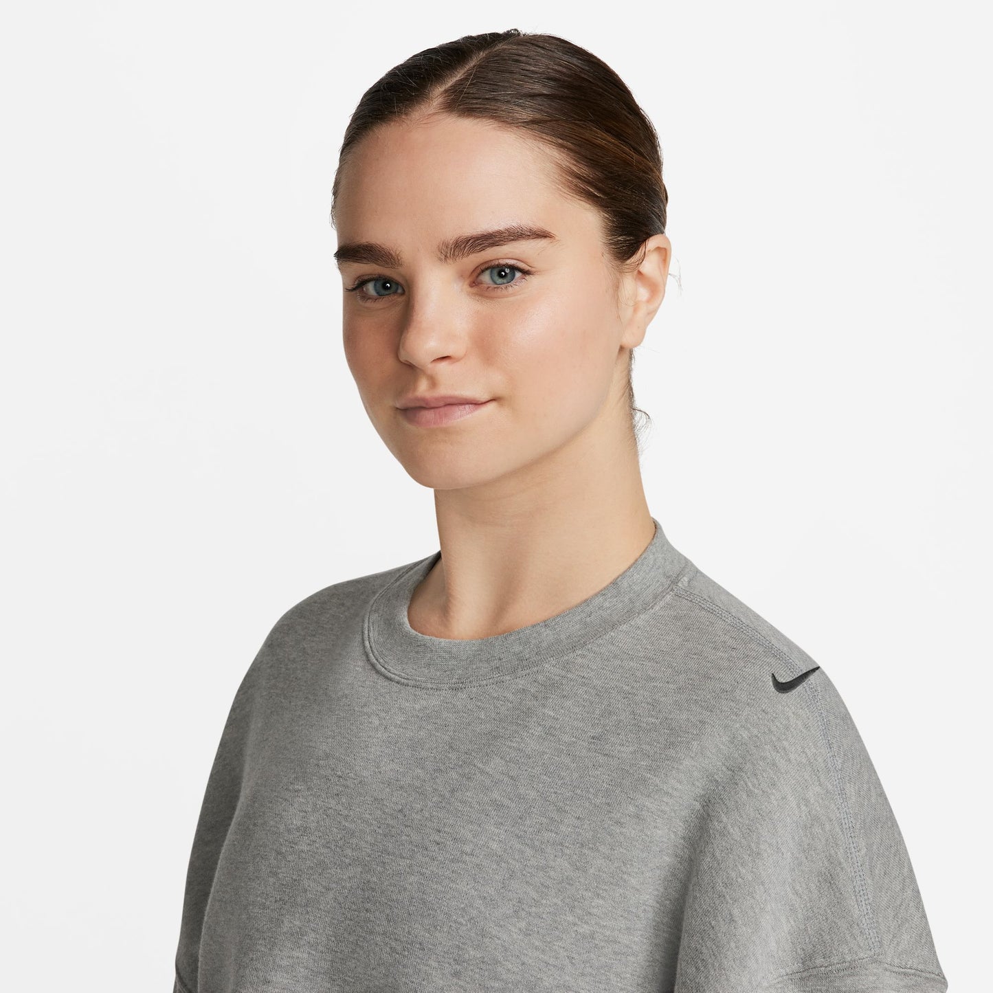 Women's Oversized French Terry Shrug - Dark Grey Heather/Black