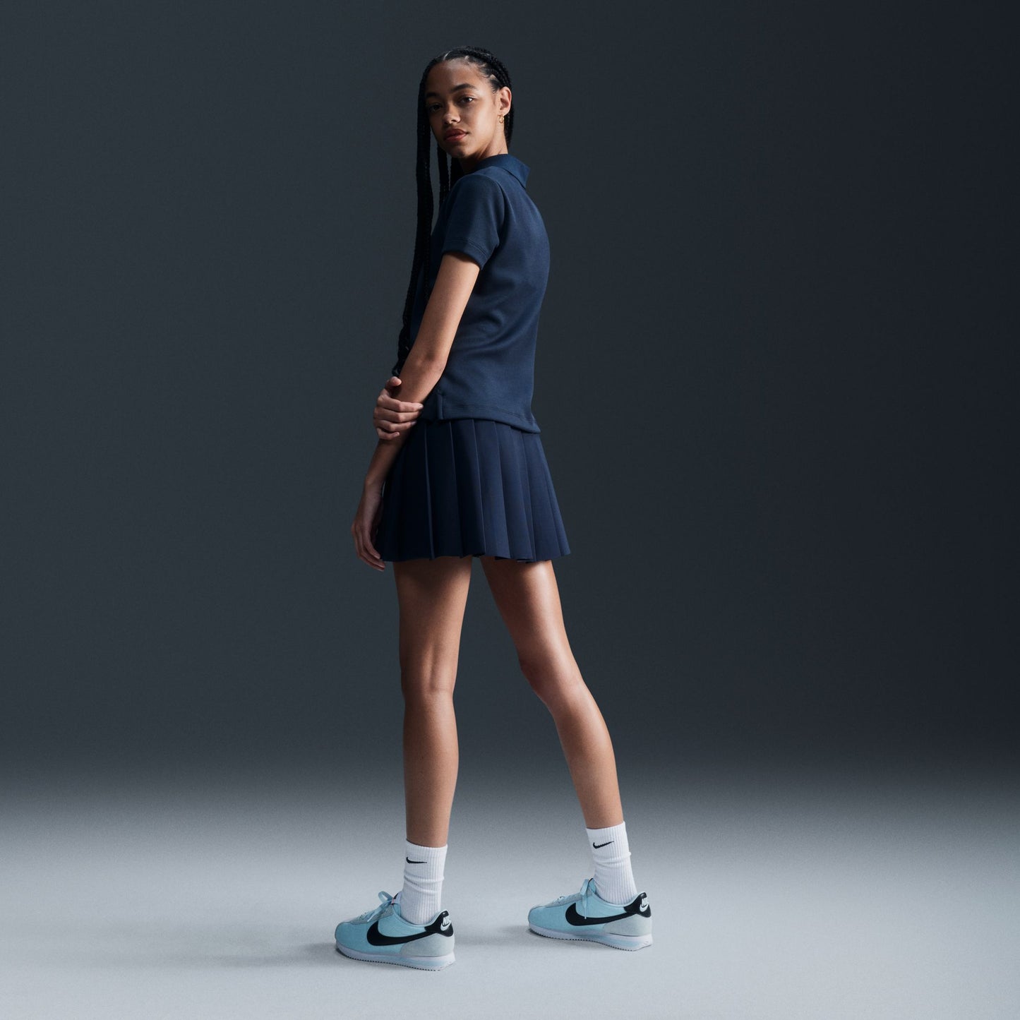 NIKE WOMEN BY YOON SS POLO TOP - ARMORY NAVY/WHITE