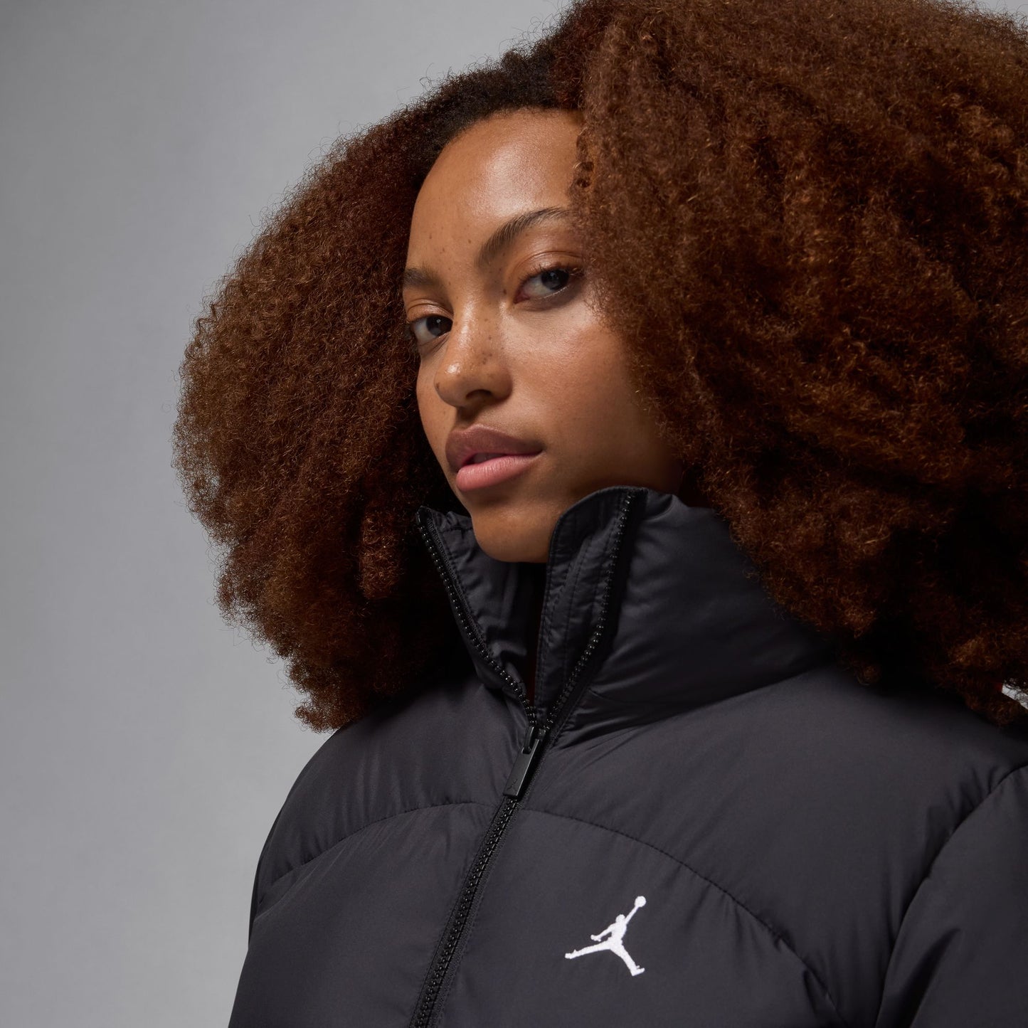 WOMEN'S PUFFER JACKET - BLACK/WHITE