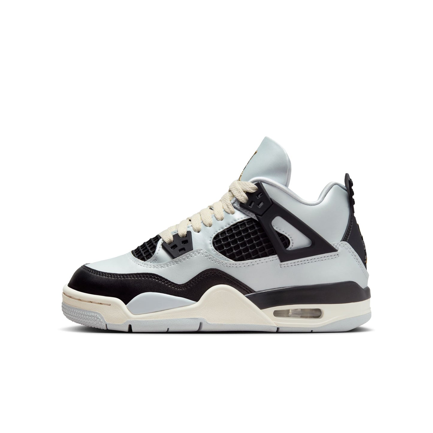 JORDAN 4 RETRO 'PURE PLATINUM' (GS) - PURE PLATINUM/METALLIC GOLD/BLACK/SAIL